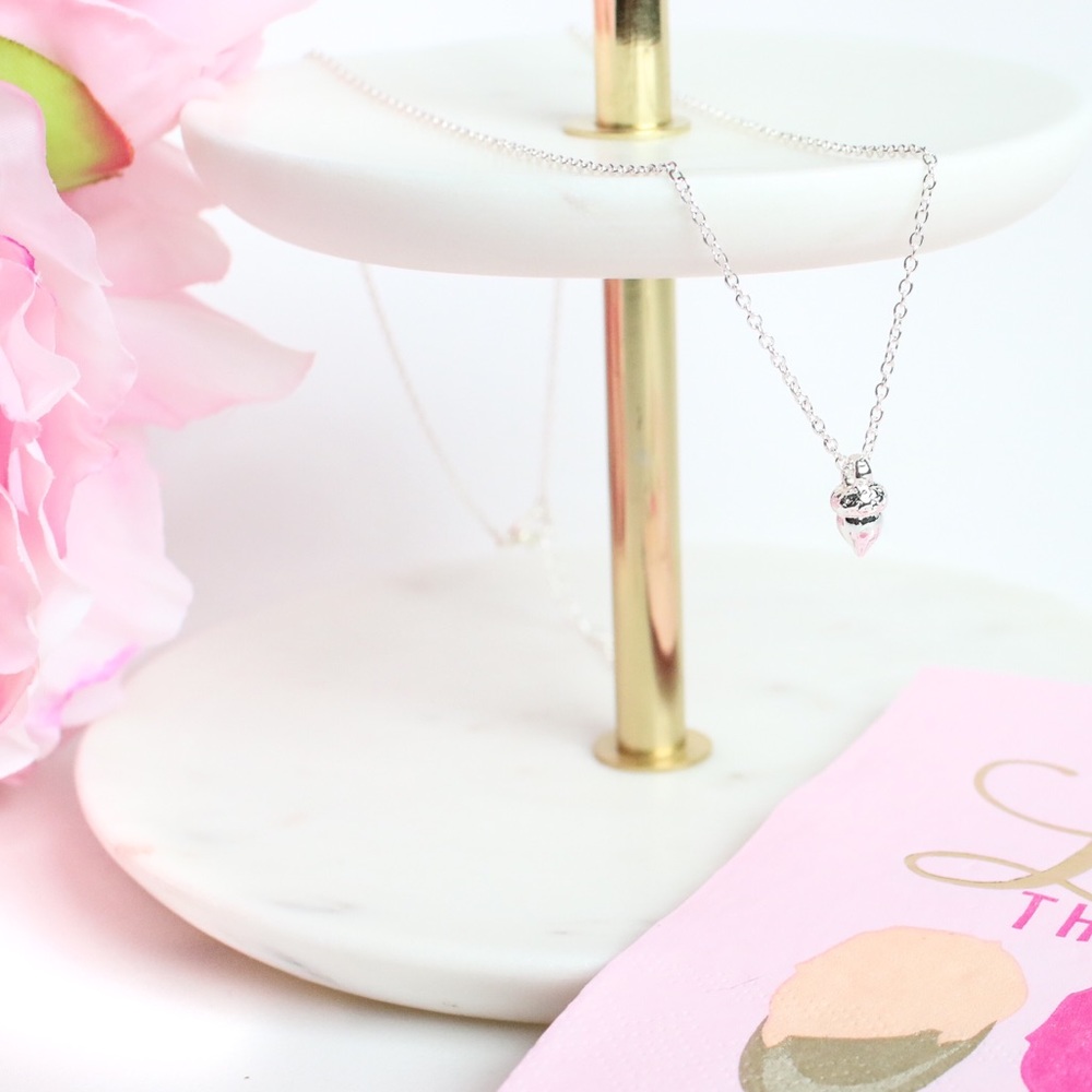 Dainty Silver Acorn Necklace - Picture 3 of 7